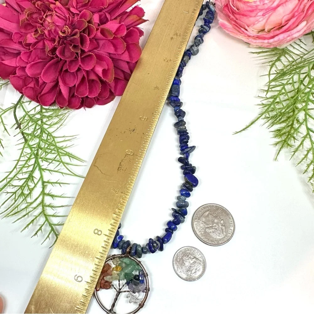 NEW⚜️Tree Of Life Gemstone Lapis Lazuli Necklace